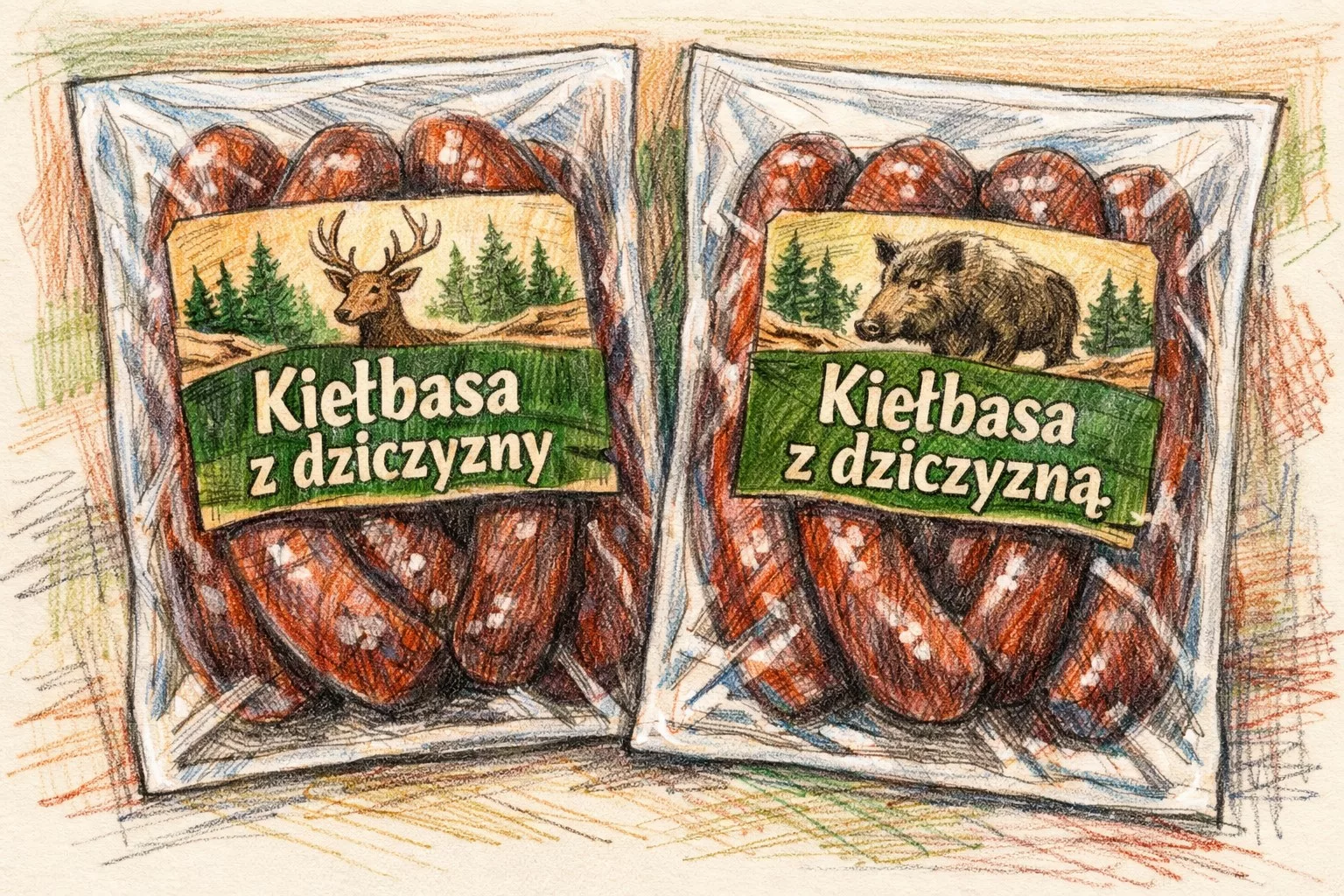 Porównanie etykiet kiełbasy z dziczyzny i z dziczyzną – różnice w składzie