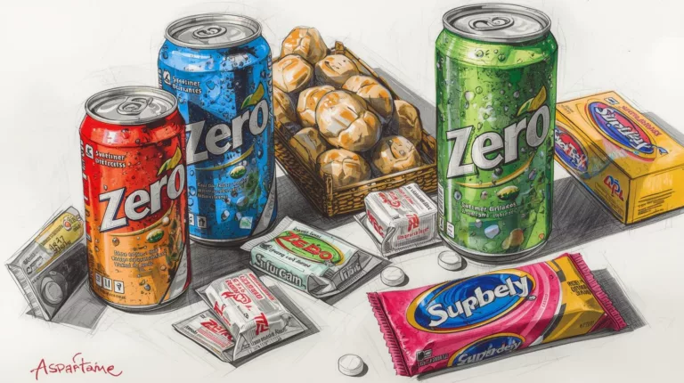 Produkty zawierające aspartam E951: napoje dietetyczne, słodziki stołowe i gumy do żucia bez cukru