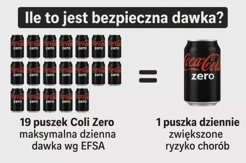 Porównanie teoretycznie bezpiecznej dawki EFSA z praktycznymi skutkami zdrowotnymi jednej puszki dziennie