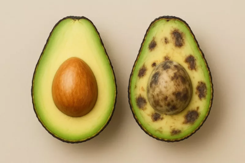 Awokado healthy i częściowo przejrzałe z plamami