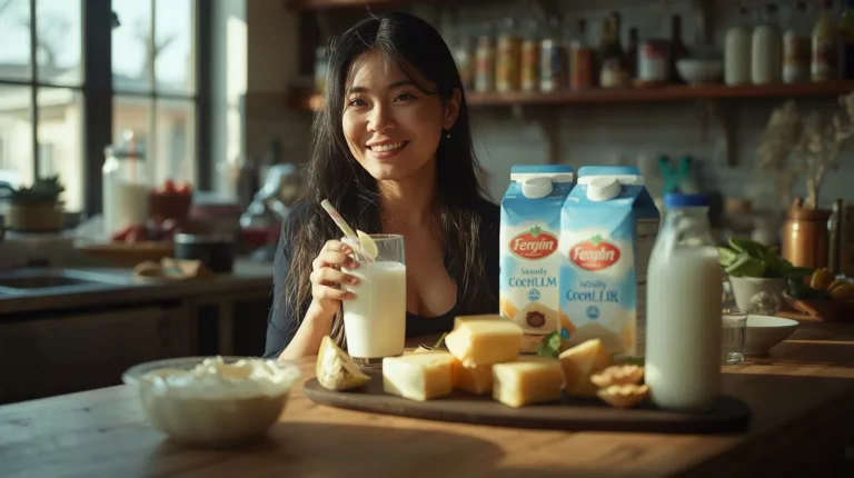 Kobieta trzymająca szklankę mleka - życie z nietolerancją laktozy"