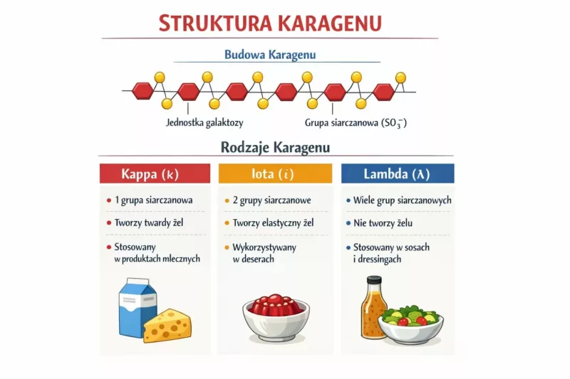 Typy karagenu kappa jota lambda i ich właściwości żelujące