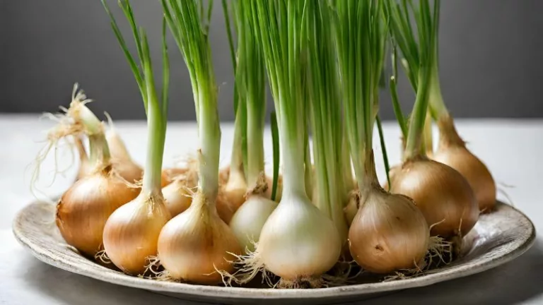 cebula z zielonymi łodygami