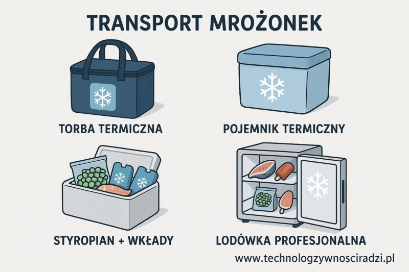 Porównanie metod transportu mrożonek - torba termiczna, lodówka turystyczna i transport profesjonalny