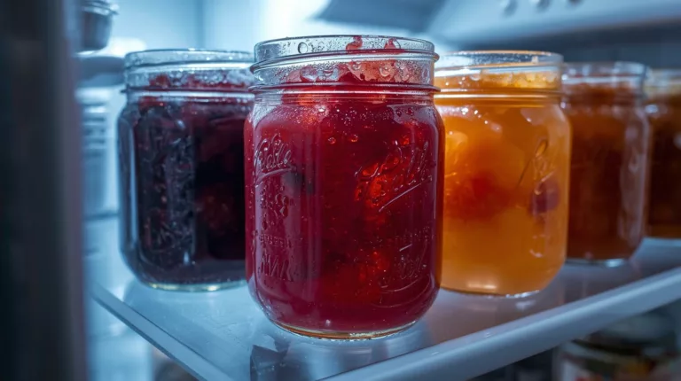 Otwarte słoiki z dżemem przechowywane w lodówce - właściwe warunki przechowywania