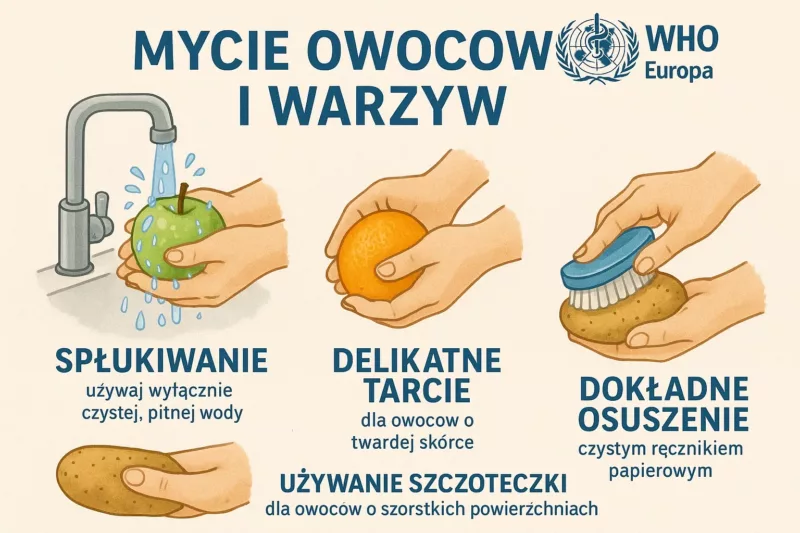prawidłowe mycie owoców