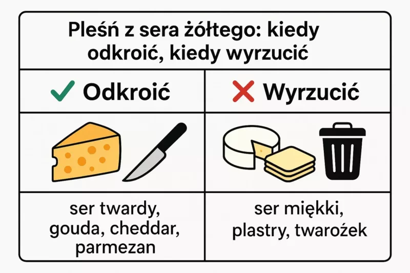 Tabela - które sery można ratować po odkryciu pleśni