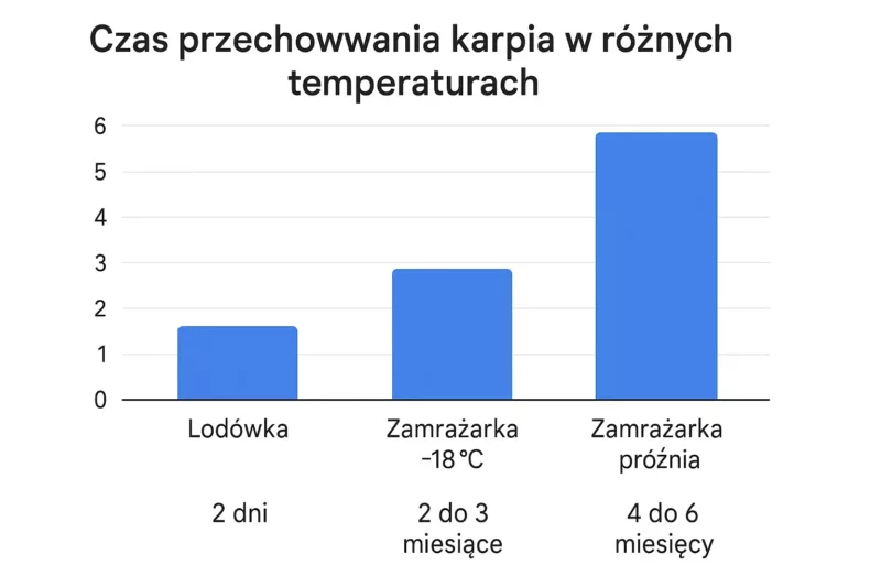 Ile można przechowywać karpia w zamrażarce – wykres czasu przechowywania