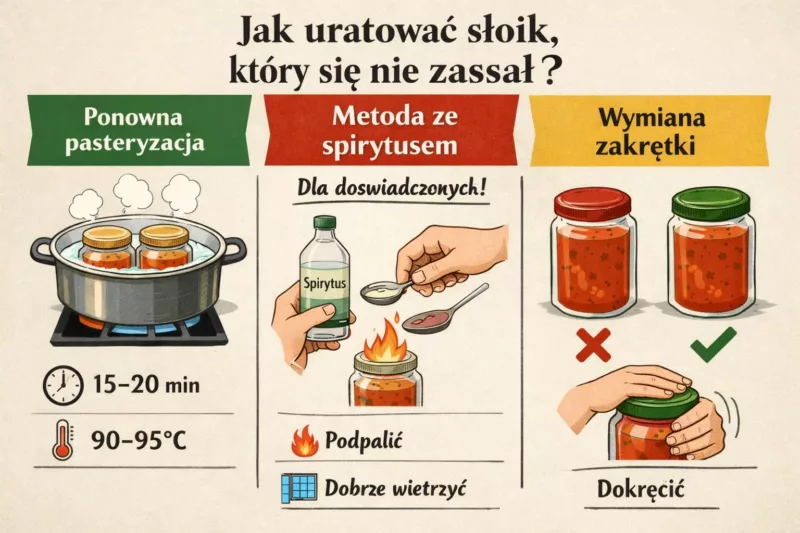 Jak uratować słoik, który się nie zassał?