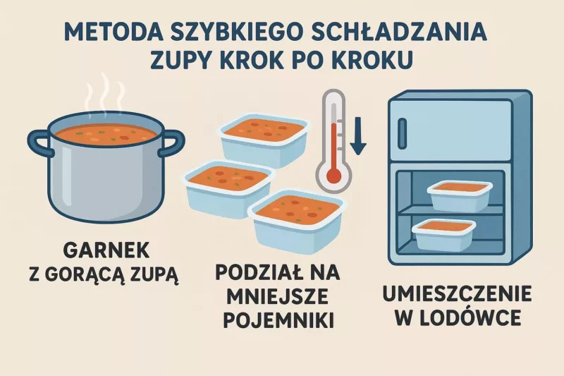 Instrukcja krok po kroku bezpiecznego schładzania zupy przed przechowaniem w lodówce