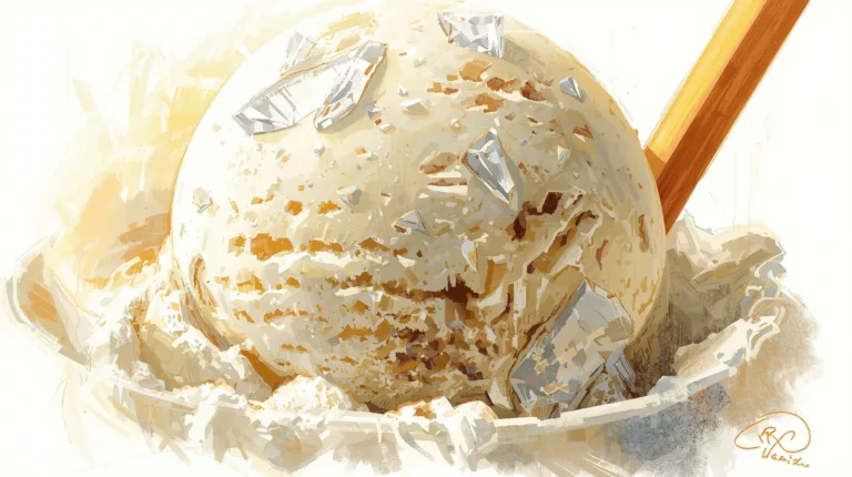 Rozmrożone lody z widocznymi kryształkami lodu na powierzchni jako znak ponownego zamrożenia