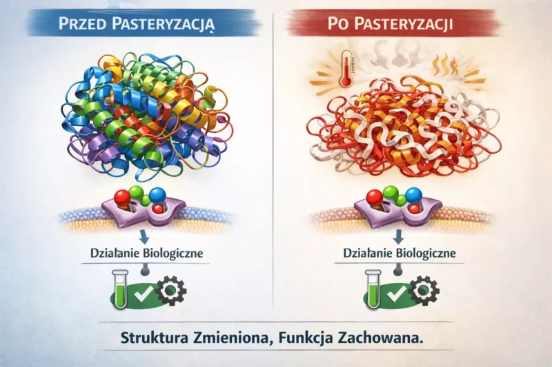Wpływ pasteryzacji na strukturę białek w mleku schemat