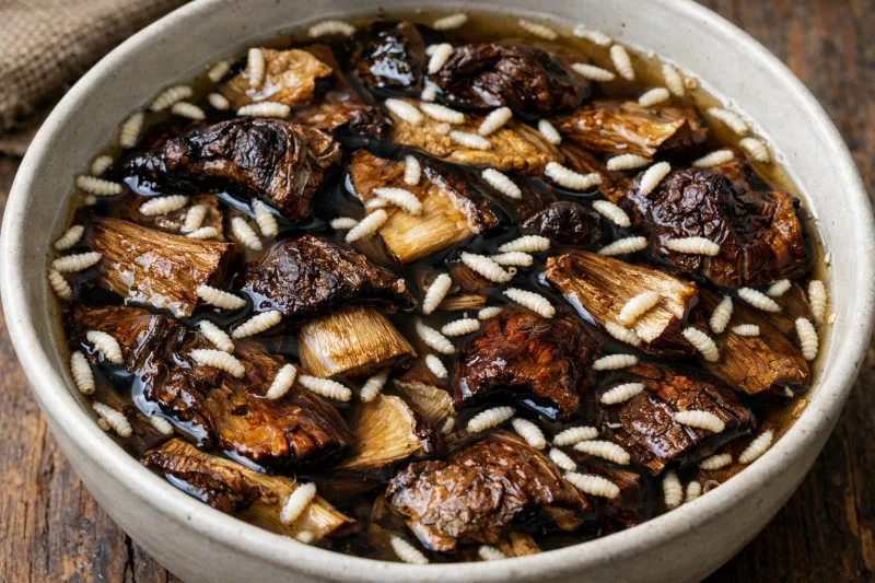 Namaczanie suszonych grzybów w wodzie jako skuteczna metoda usuwania larw muchówek