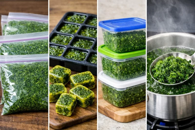 Cztery sprawdzone metody mrożenia koperku krok po kroku